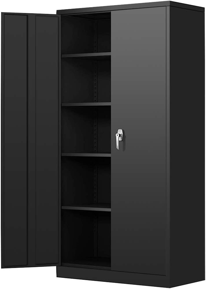 72 Locking Metal Storage Cabinet with 4 Adjustable Shelves E248735