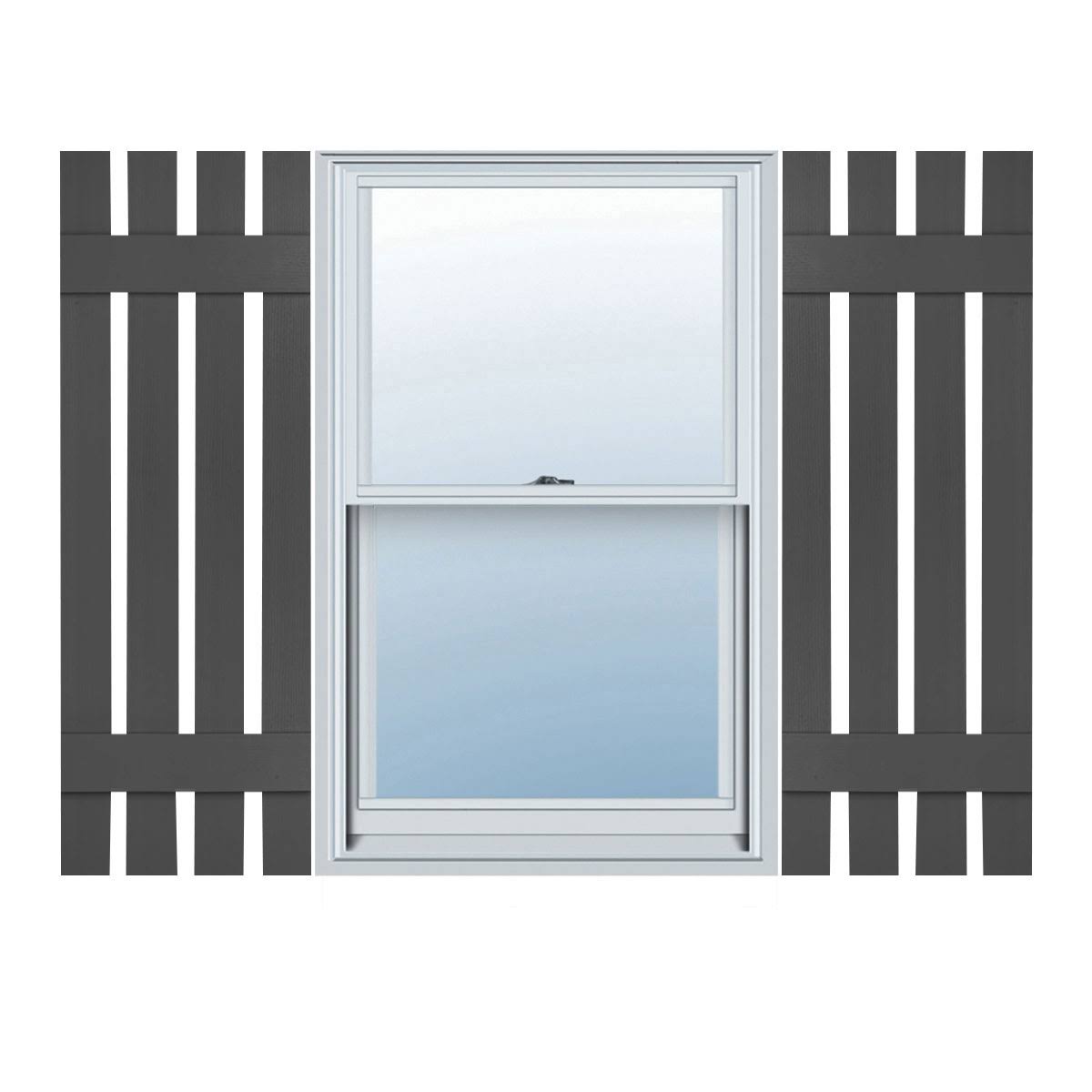 Tuxedo Grey Vinyl Board-n-Batten Shutters T4783