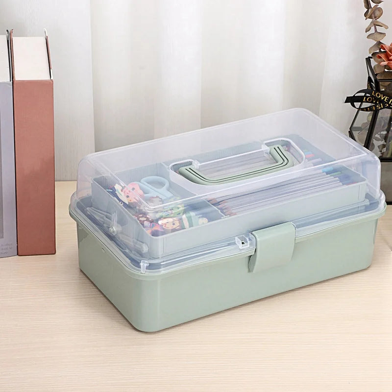 3-Layer Plastic Storage Box with Adjustable Spacers L57233