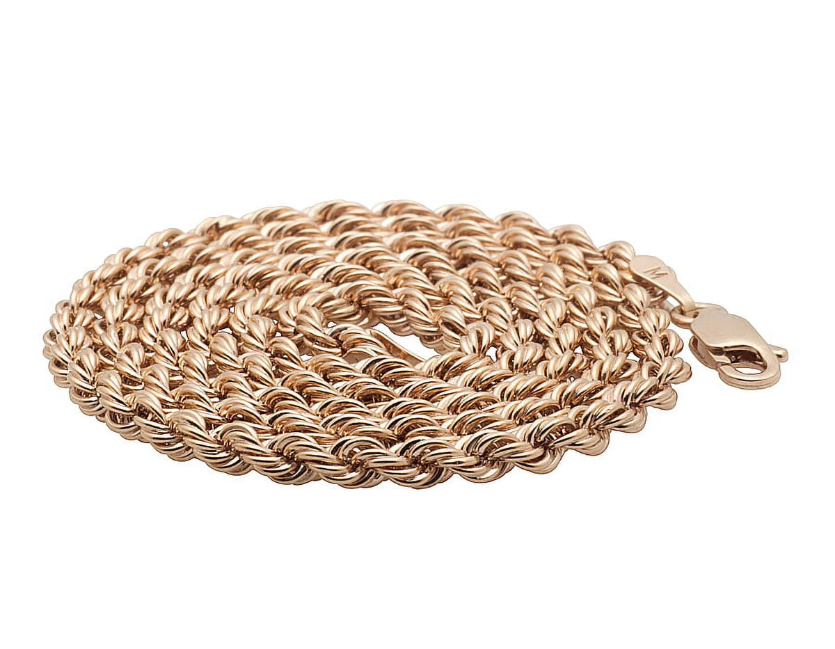 10K Rose Gold Rope Chain Necklace 18-24 Inches P97015