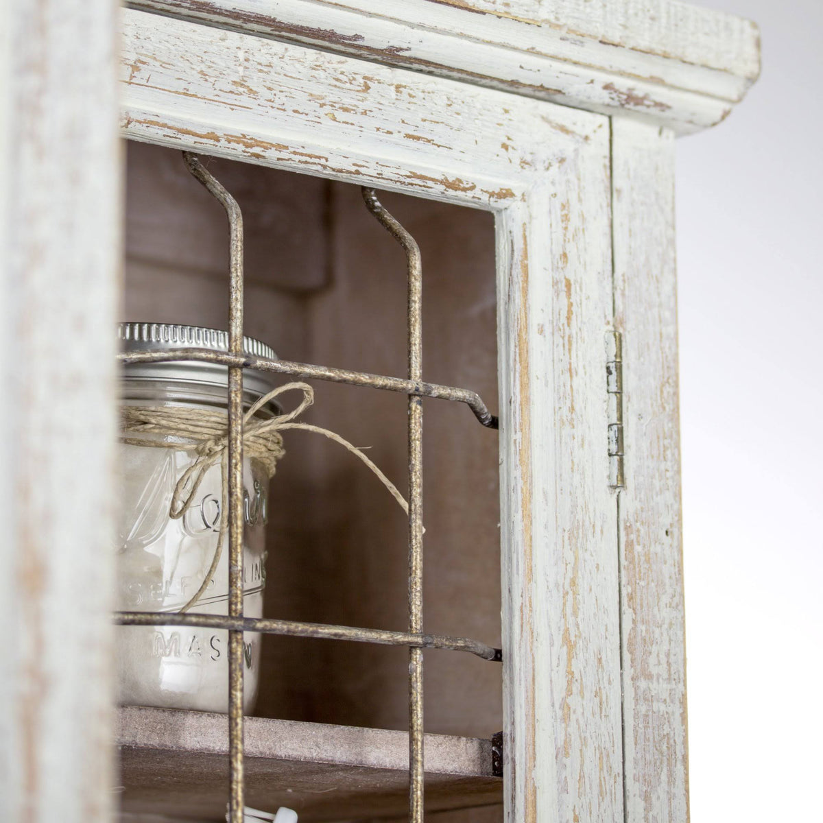 Whitewashed Rustic Storage Cabinet H639