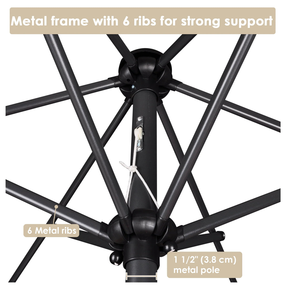 10 Ft 3 Tier Patio Umbrella with Crank Handle V9220
