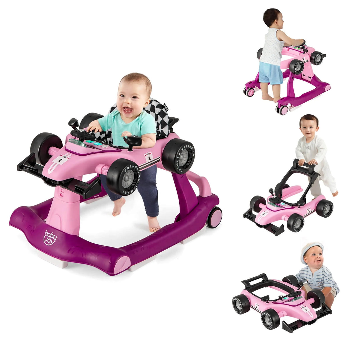 Foldable Adjustable Height Blue Baby Walker M16286