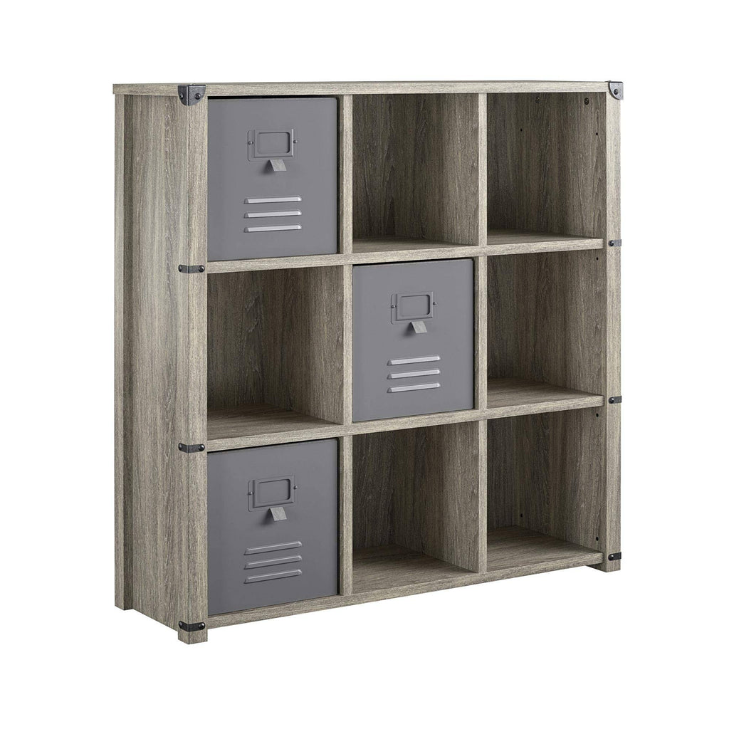 9 Cube Grey Oak Storage Bookcase B28938