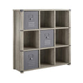 9 Cube Grey Oak Storage Bookcase B28938