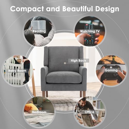 Beige Upholstered Fabric Accent Armchair R8552