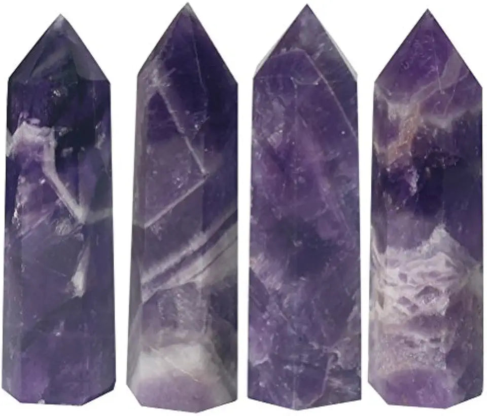4 Pcs 2" Amethyst Crystals Healing Stones A97876