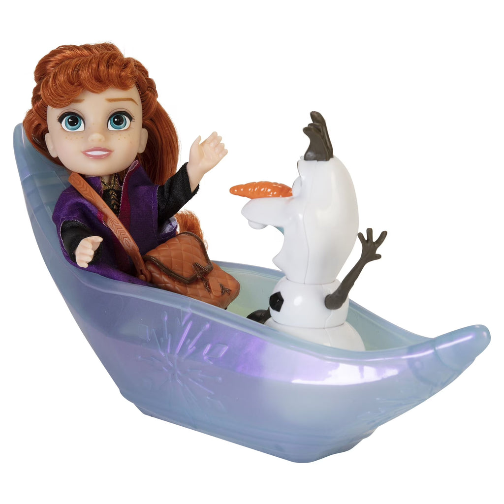 Frozen 2 Petite Princess Anna and Ice Canoe Gift Set Includes Anna, Olaf! Dolls are approximately 6 inches tall V481413