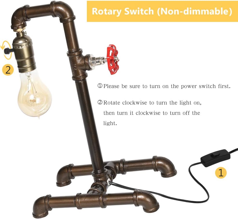 Retro Industrial Rustic Bronze Metal Table Lamp L750338