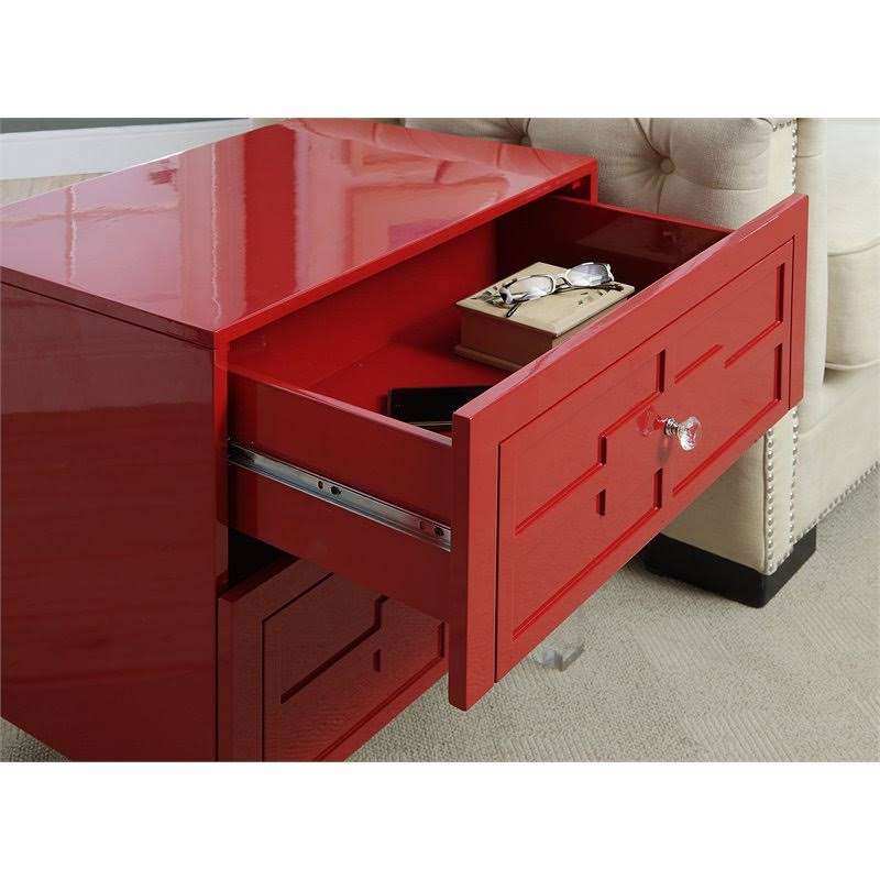 Glossy Red Contemporary End Table B65047