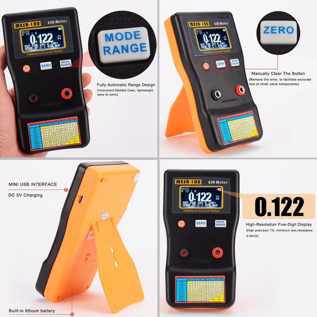 Auto Ranging ESR LCR Meter Capacitor Low Ohm Meter T875723