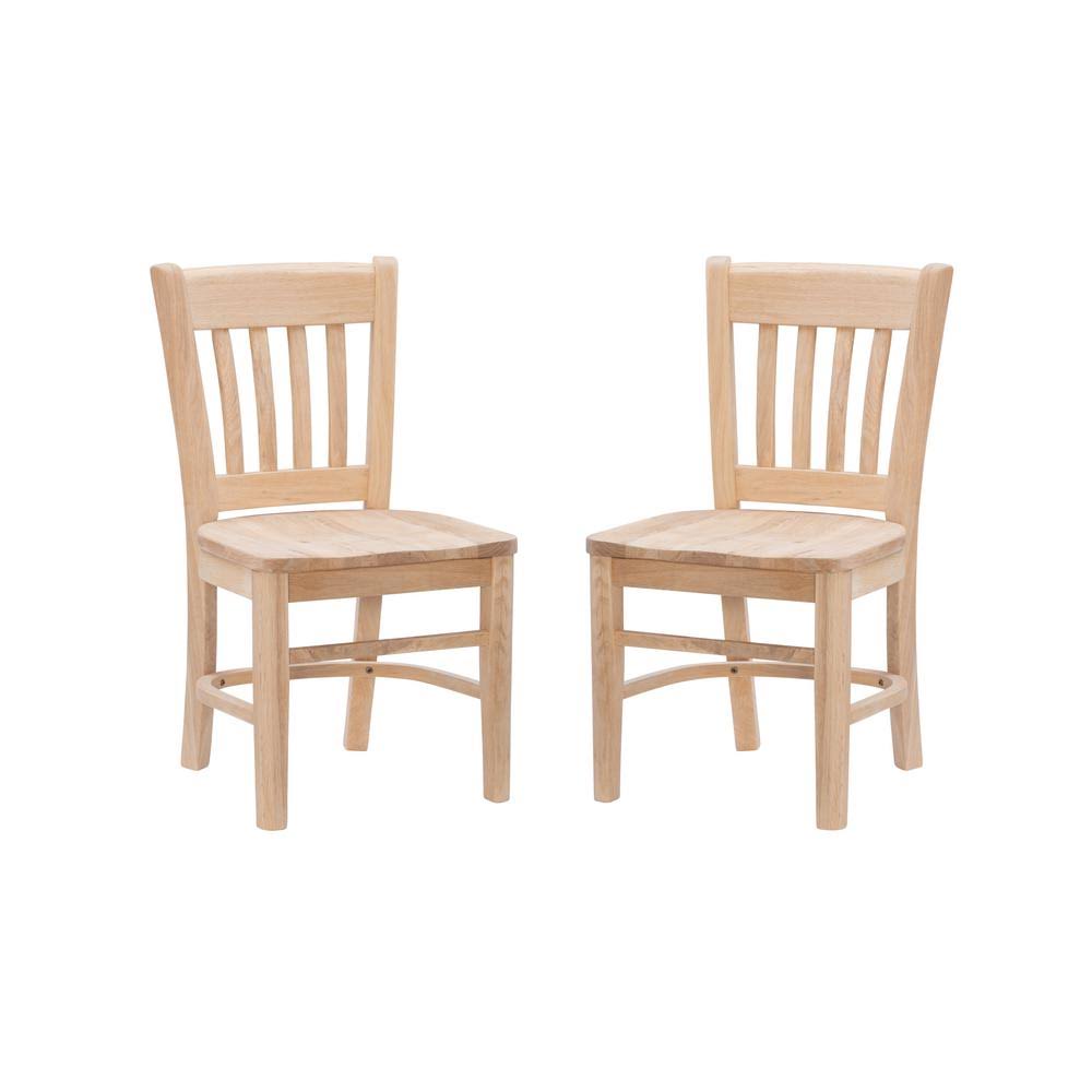 Unfinished Wood Kids Chair Set of 2 I5990