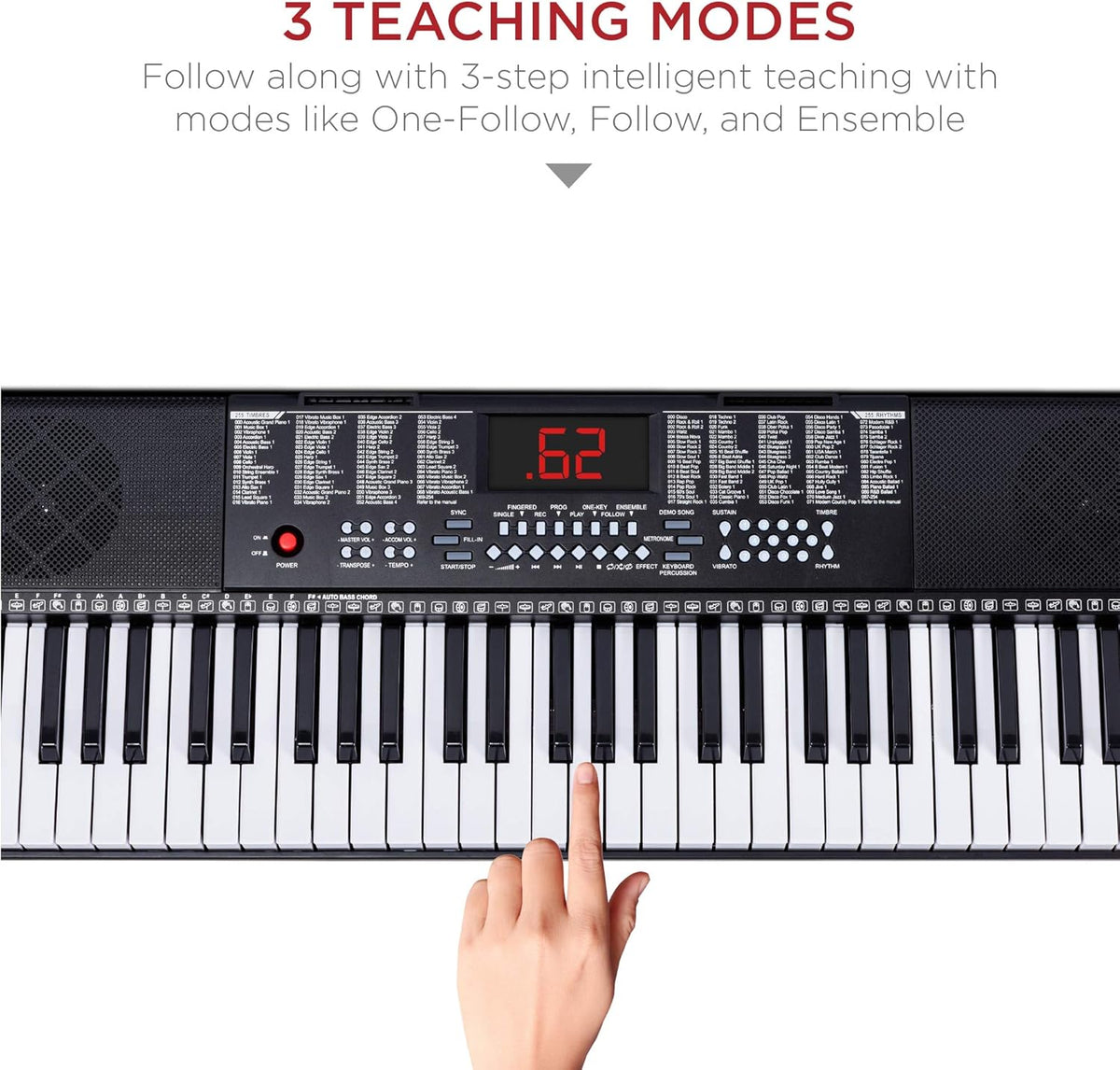61-Key Electronic Keyboard Set with Stand, Bench, Headphones, Microphone V7823