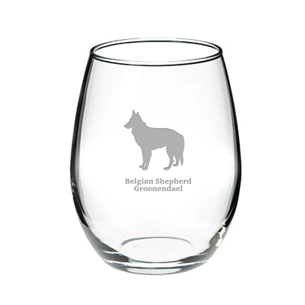 Deep Etched Stemless Red Wine Glass E58577