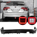 Black Rear Bumper Lip Spoiler with LED 3rd Brake Lights Y92375