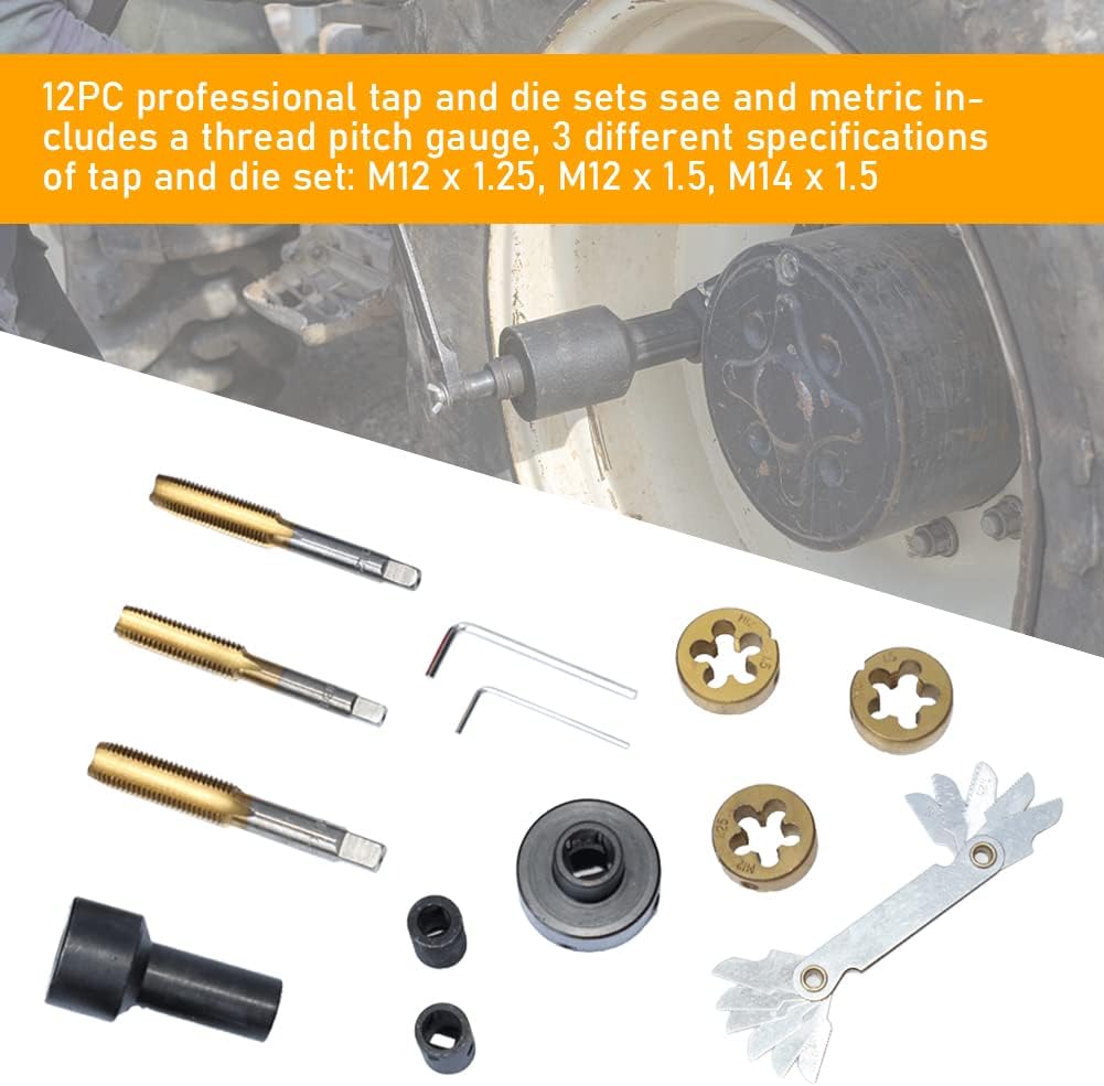 12PC Metric and Standard Tap and Die Set G2189