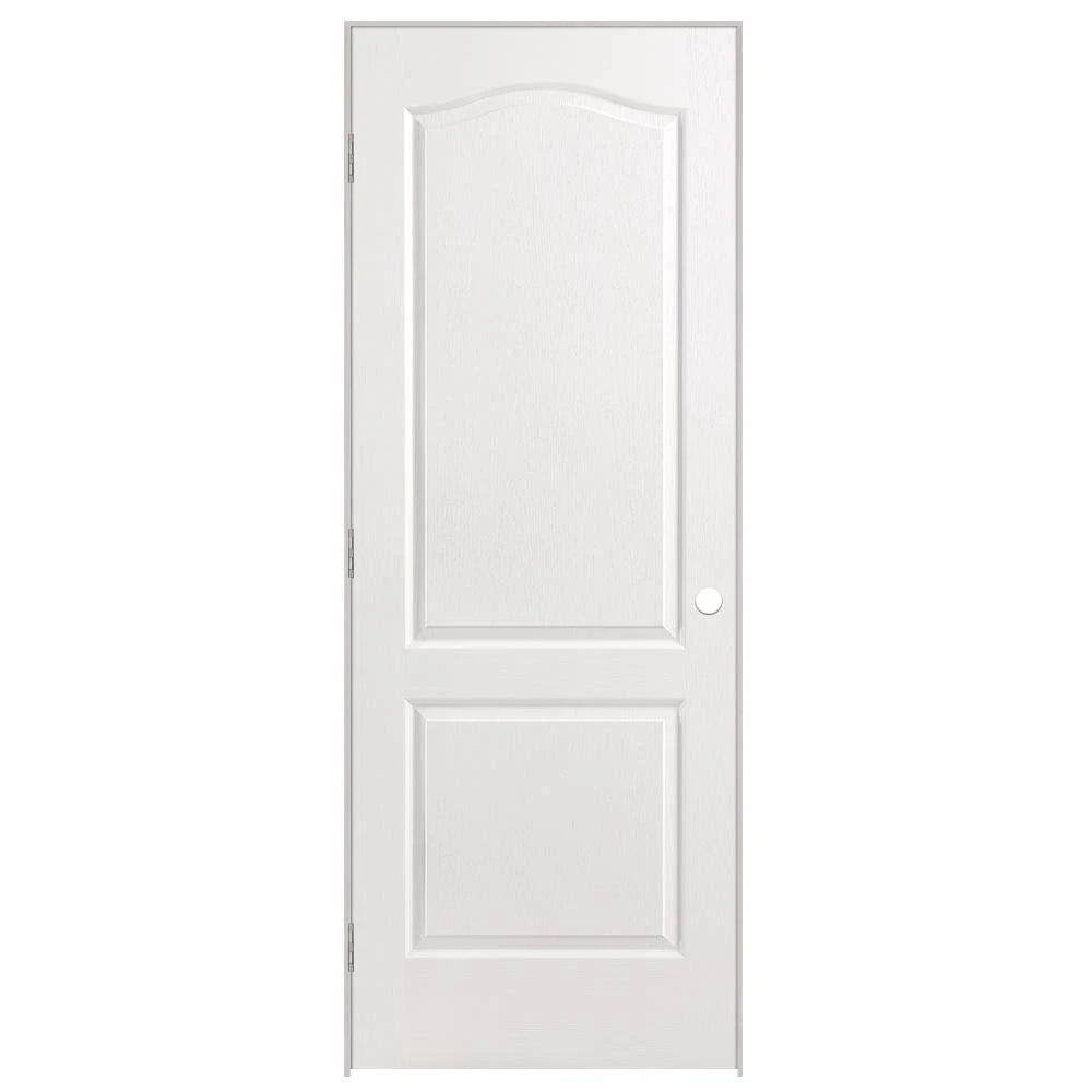 30 in. x 80 in. 2-Panel Arch Top Right-Handed Hollow-Core Textured Primed Composite Single Prehung Interior Door Q56960