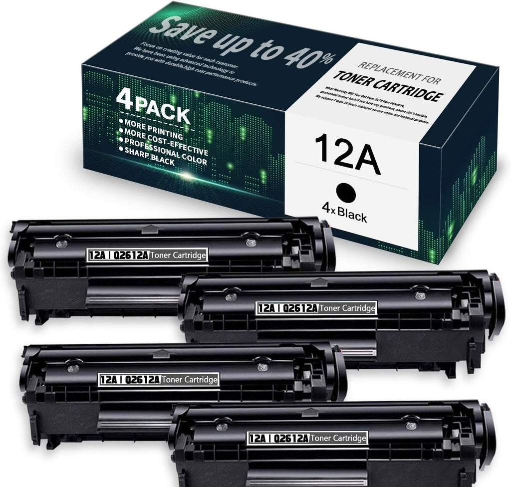 4-Pack Black Compatible Toner Cartridges for HP Printers I63127