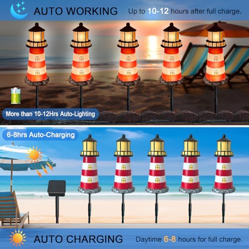 5 Pack Solar Garden Lights Outdoor Waterproof Red T834