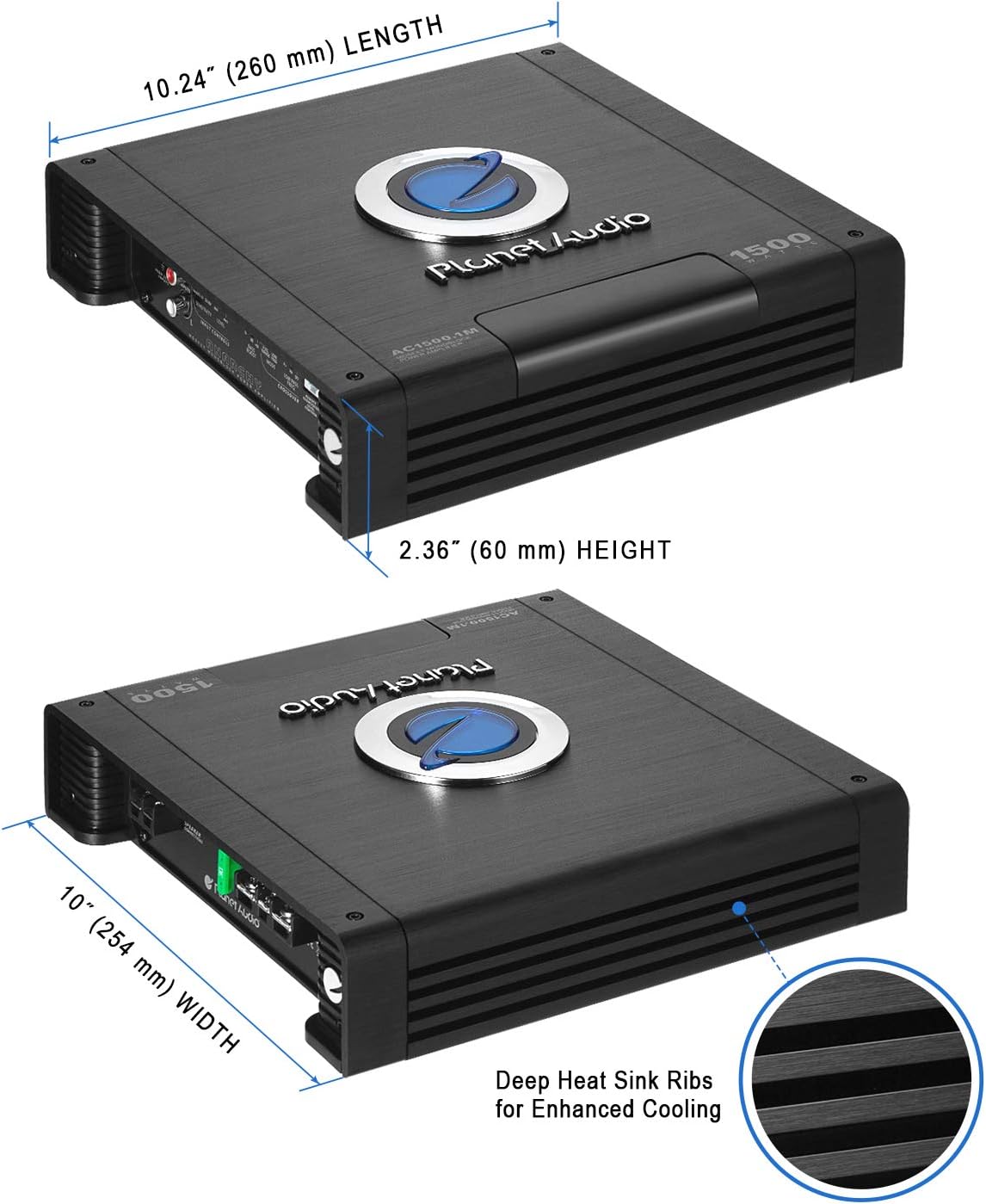 1500 Watts Class AB Monoblock Car Amplifier with Wiring Kit E231
