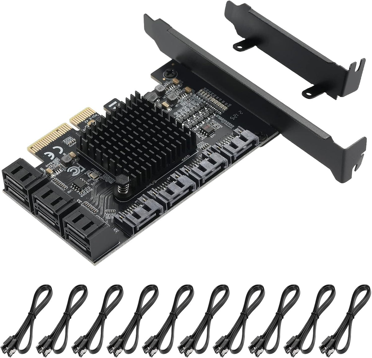 PCIE to SATA 3.0 6 Gbps Controller with 6 SATA Cables L873