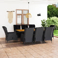 5 Piece Acacia Wood Patio Lounge Set with Dark Gray Cushions H767276