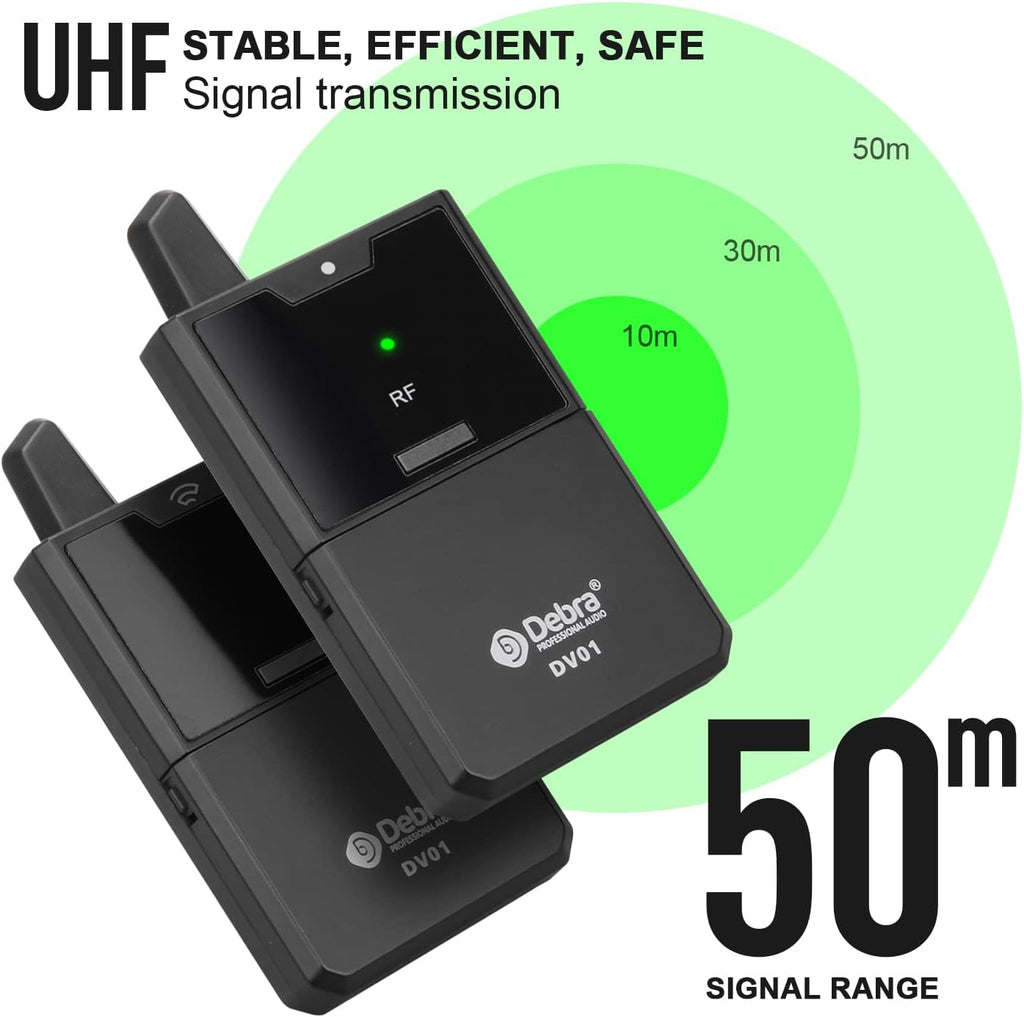 UHF Wireless Lavalier Microphone System with Receiver for Camera E886