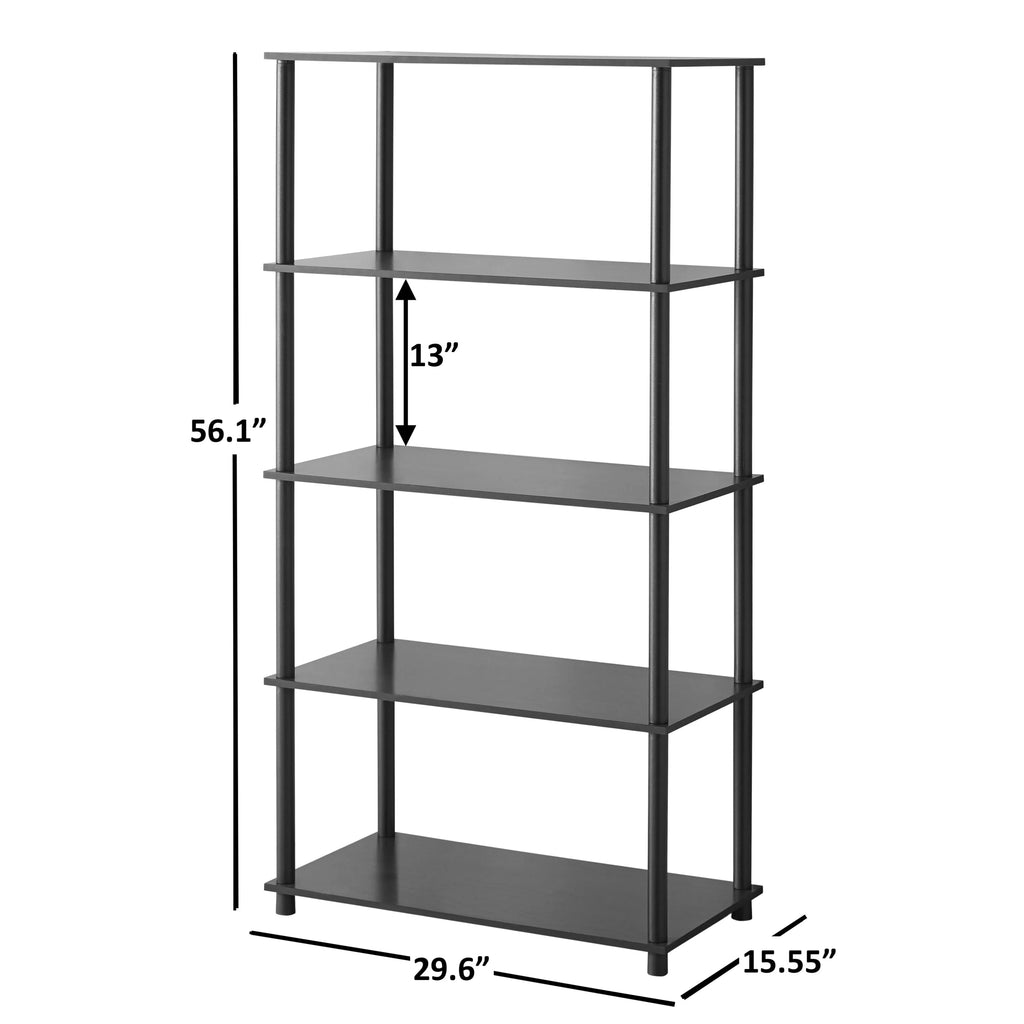 White 5-Shelf Storage Bookcase J125755