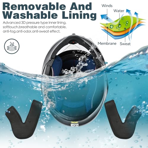 Motorcycle Bluetooth Modular Helmet, DOT Approved Flip Up Full Face Dual Visor Helmet, with Dual Speakers and Microphone Y162335