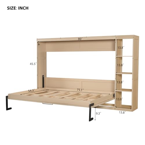 Full-Size Foldable Wall Bed with Storage Drawer O702