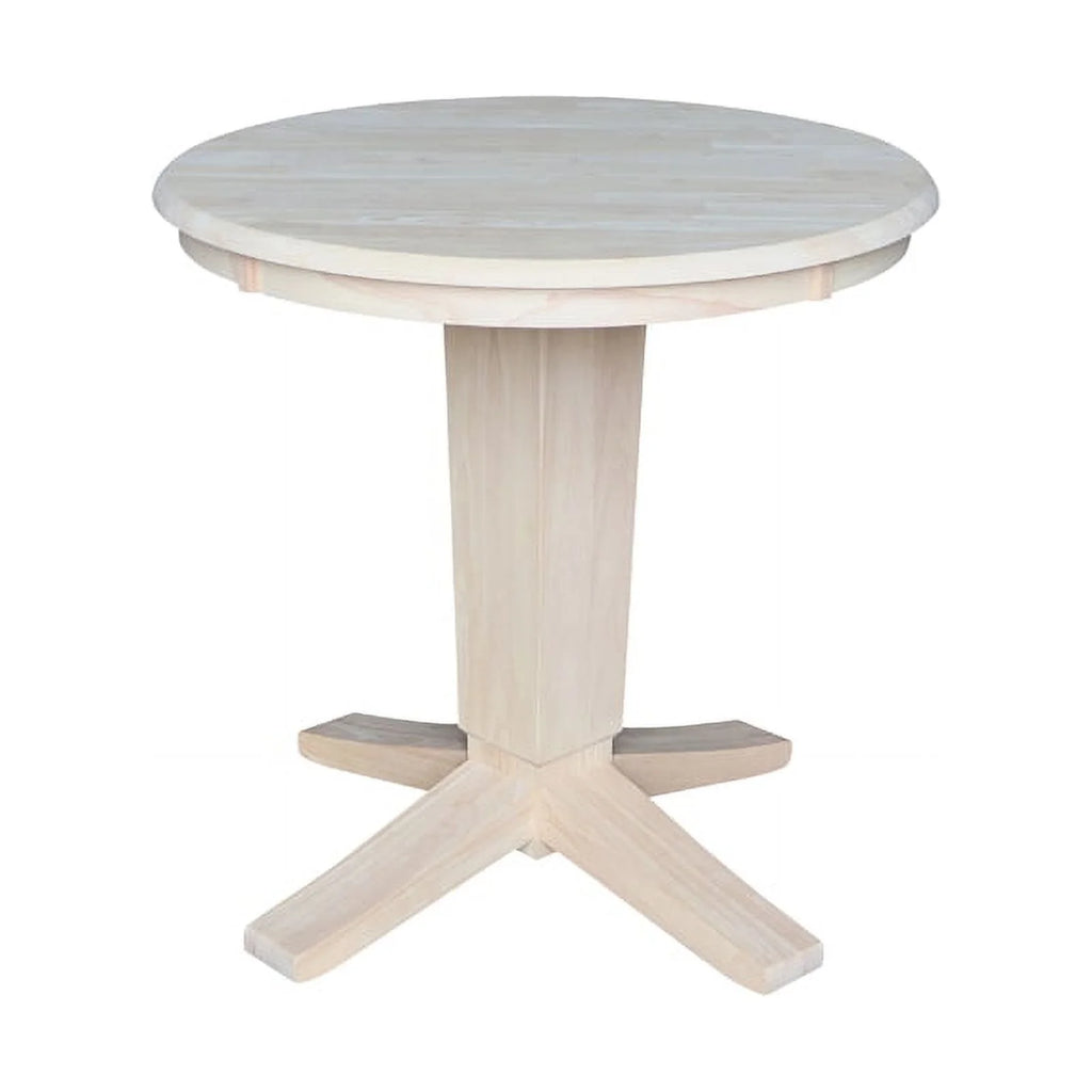 30" Solid Wood Round Top Pedestal Dining Table with 2 Chairs T911