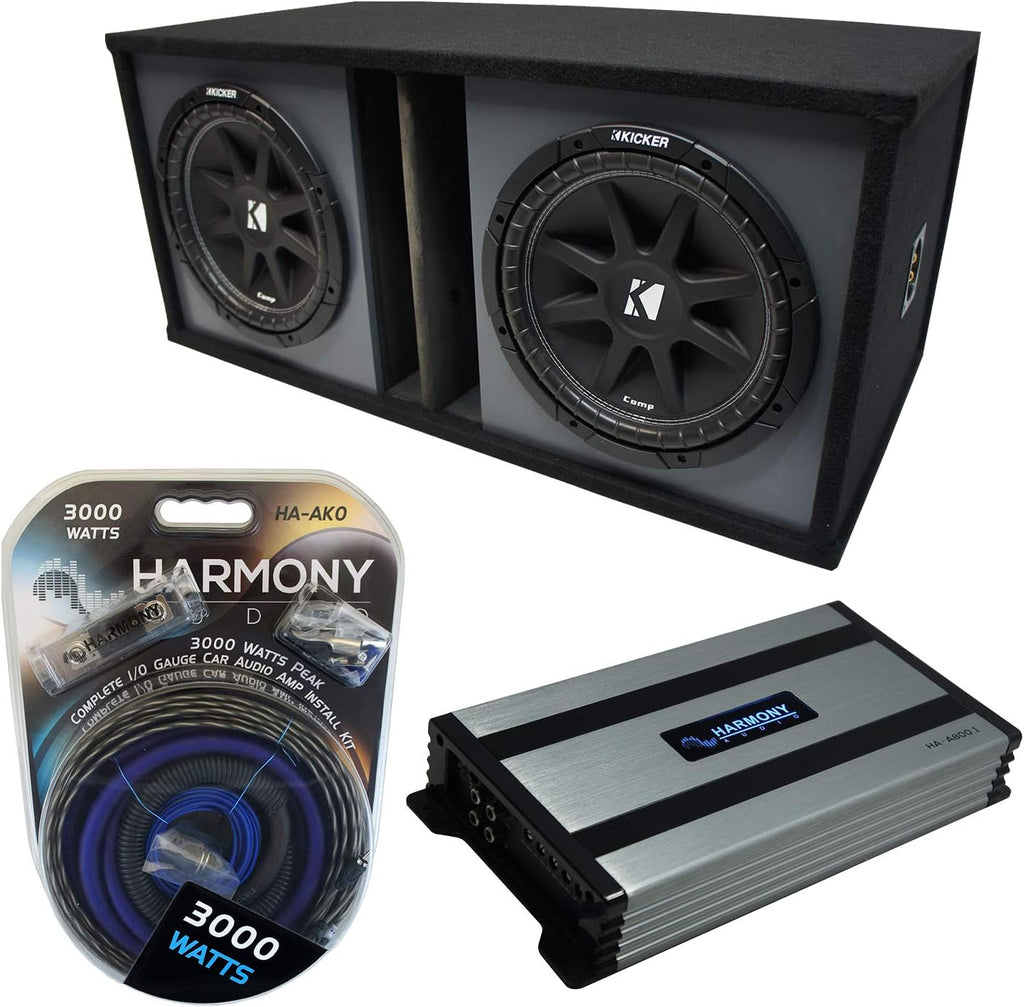 Ported Dual 10 Sub Box Enclosure & Amp Y813592