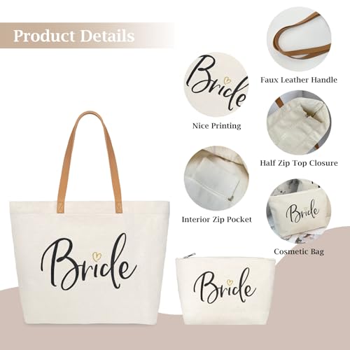 Canvas Tote Bag Set of 2 with Zipper K953794