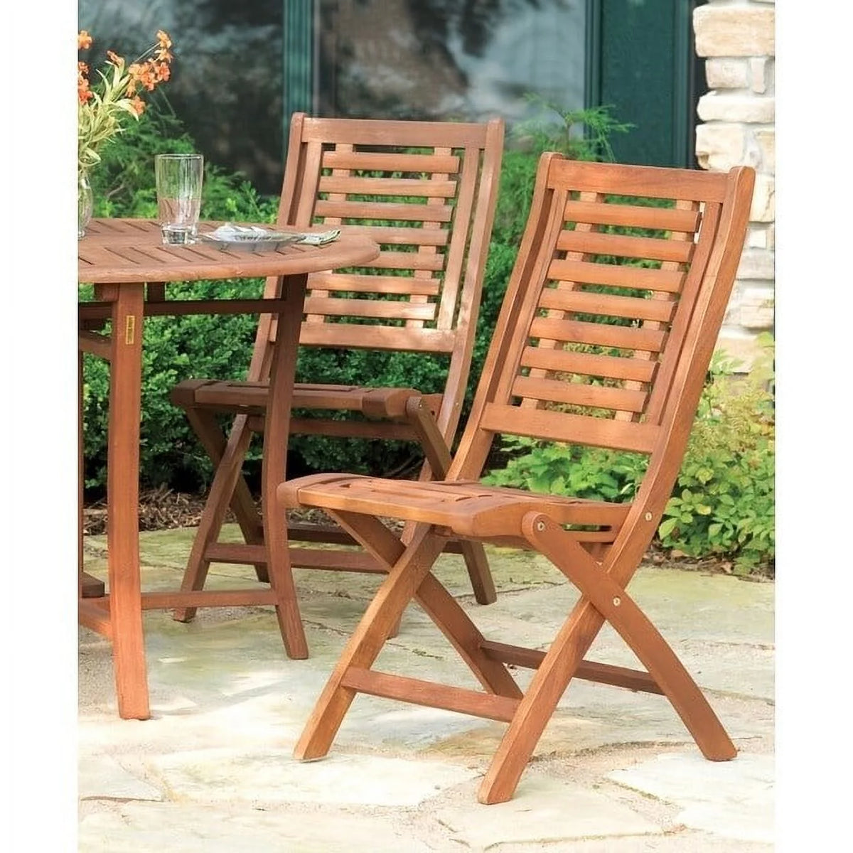 Eucalyptus Folding Side Chair 2pk J45143