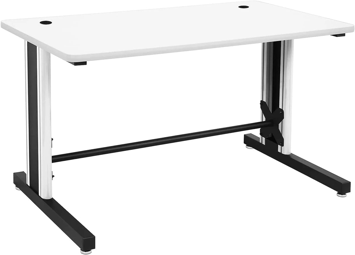 25" X 58" Black And White Computer Desk O23826