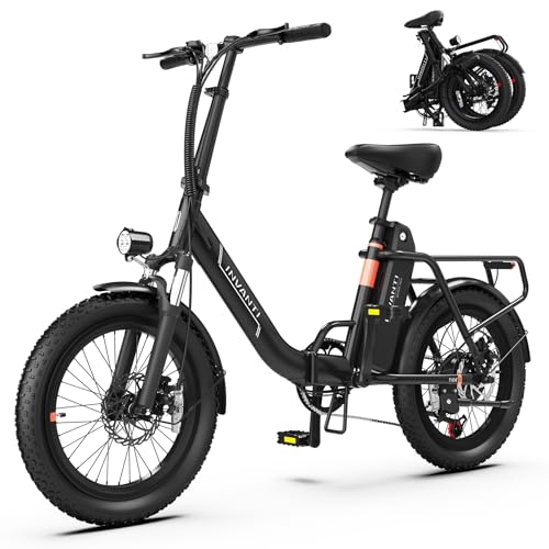 20" Step-Thru Fat Tire Electric Bike with Rear Rack, 7-Speed, Front Suspension V49814