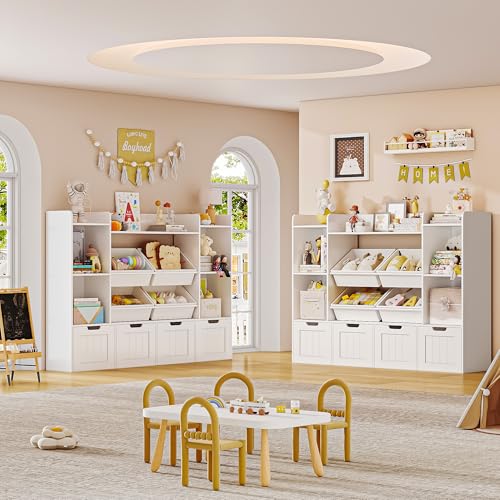 4 Movable Drawers Toy Storage Organizer with Box Bins F51063