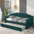 Green Upholstered Tufted Daybed with Trundle X730
