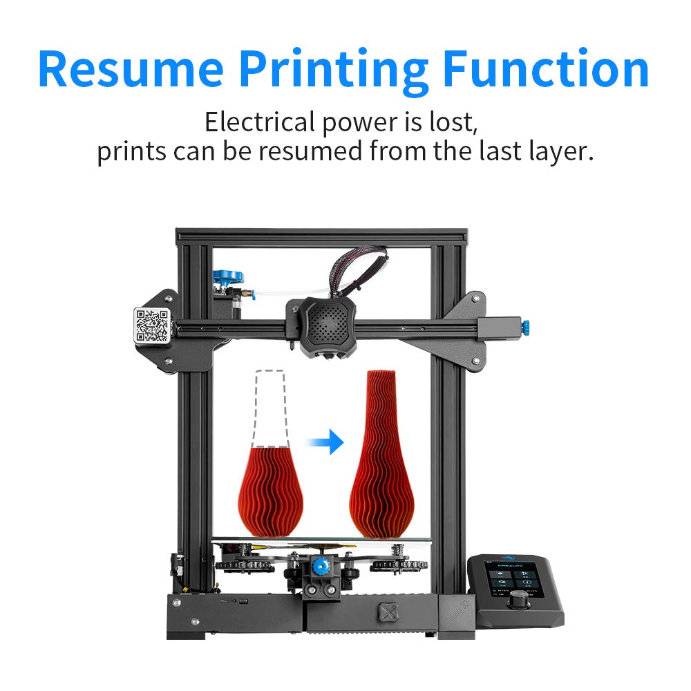 3D Printer with Carborundum Glass Platform 8.66x8.66x9.84 Inch Printing Size E774