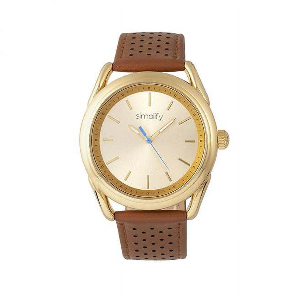 Gold Leather-Band Watch L65138