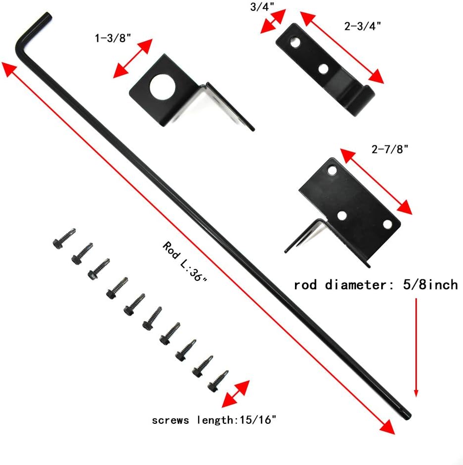 Heavy Duty Steel Gate Drop Rod 36 inch Black Finish 2 Pack Q112212