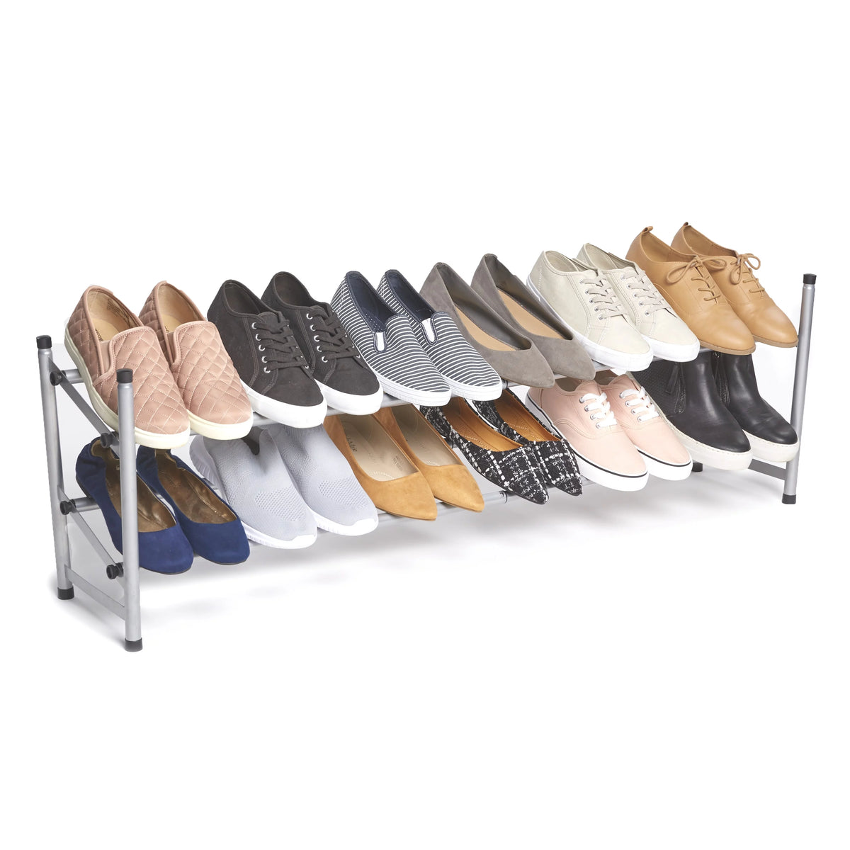 2-Tier Expandable Floor Shoe Rack V948479