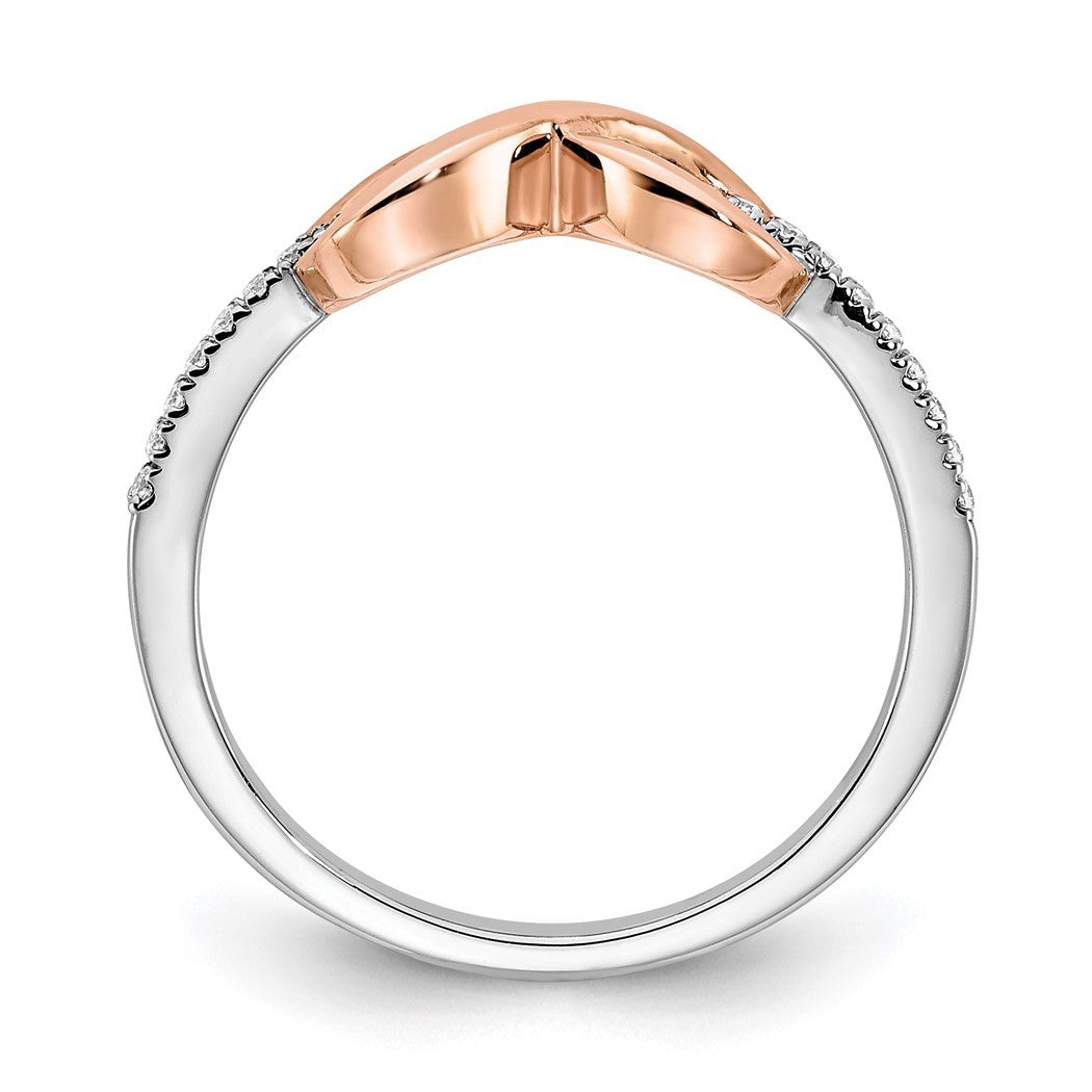 10k Two Tone Gold Diamond Ring Size 7.00 V56819