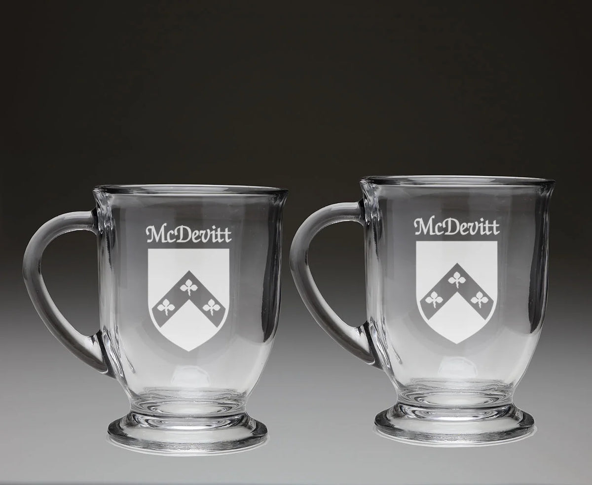 Glass Coffee Mugs Set of 2 A785