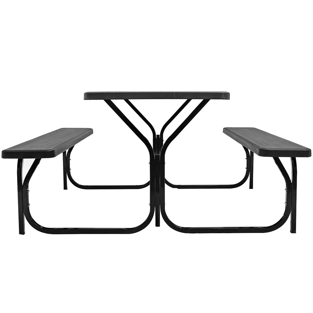 Black Outdoor Picnic Table Bench Set L830287