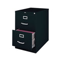 25" Deep 2 Drawer Legal Size Black File Cabinet W989