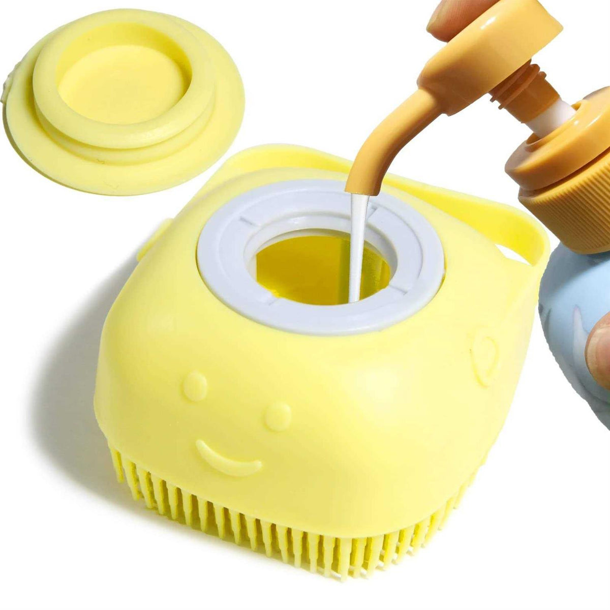 Dog Bath Brush Shampoo Dispenser Soft Silicone Brush Q286030