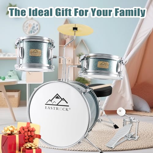 Kids 3 Piece Drum Set with Adjustable Throne, Cymbal, Pedal, Drumsticks G495