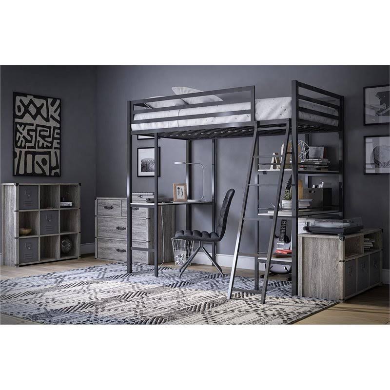 9 Cube Grey Oak Storage Bookcase B28938