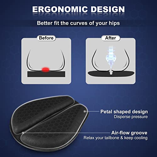 Foldable Large 3D-Honeycomb Breathable Motorcycle Gel Seat Cushion R50354